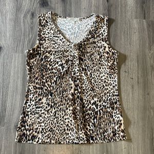 🧡Kasper Separates sleeveless animal print leopard print Mobwife Sophisticated
